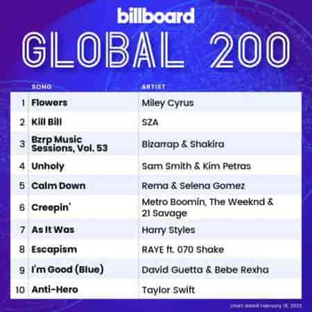 Billboard Global 200 Singles Chart [18.02] 2023 (2023) торрент
